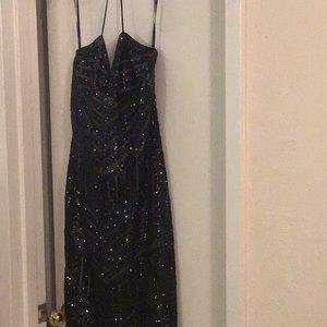 Gorgeous/sexy Bardot halter dress, black sequin